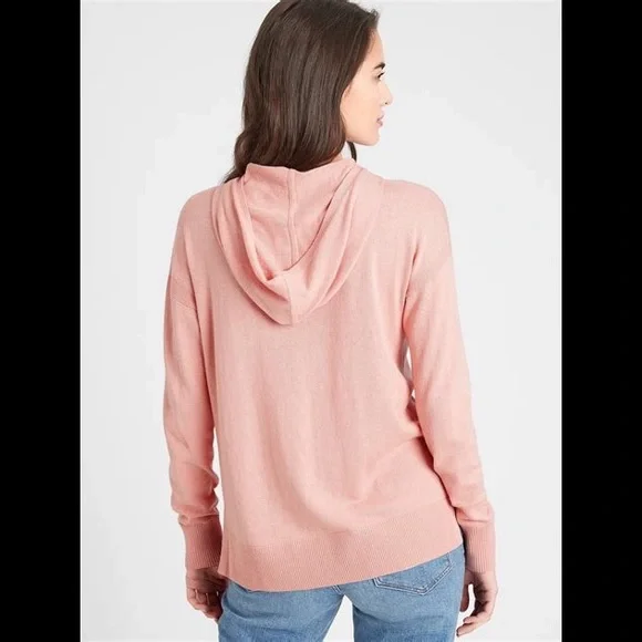 NWT BANANA REPUBLIC FACTORY Split Hem Sweater Hoodie Yellow M - Picture 2 of 5